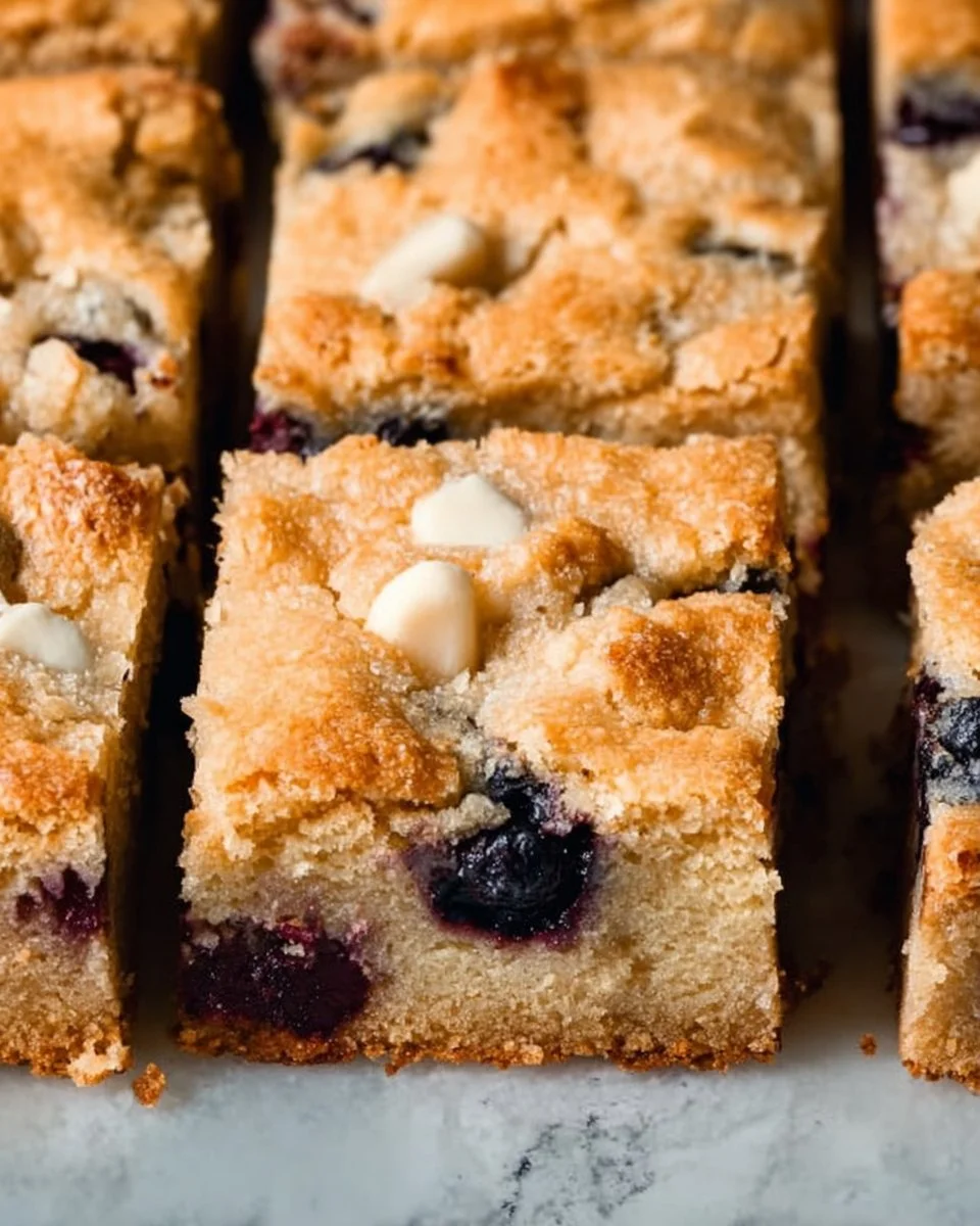 Blueberry White Chocolate Blondies