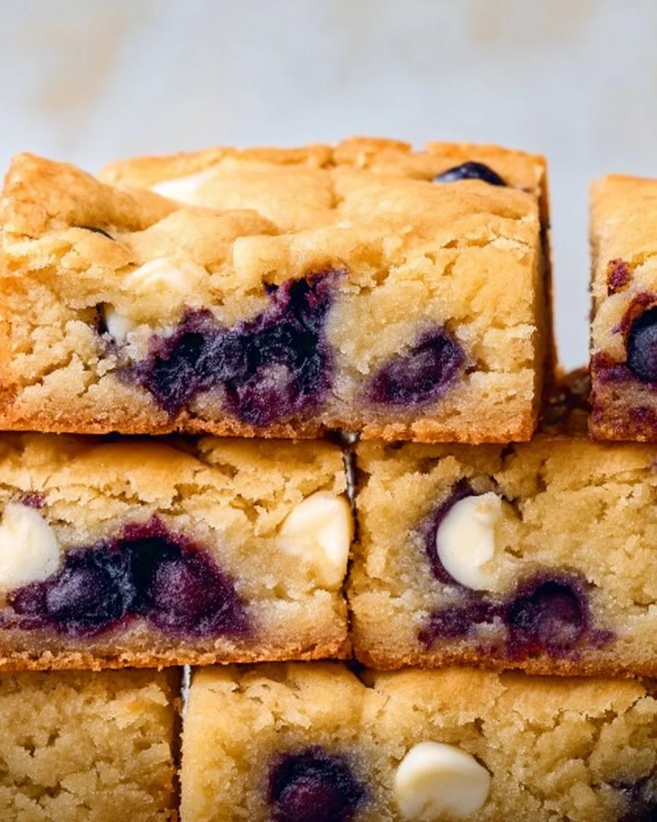 Blueberry White Chocolate Blondies