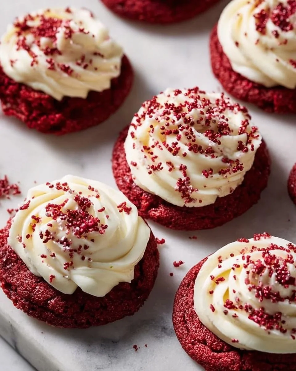 Frosted Red Velvet Cupcake Cookies Recipe