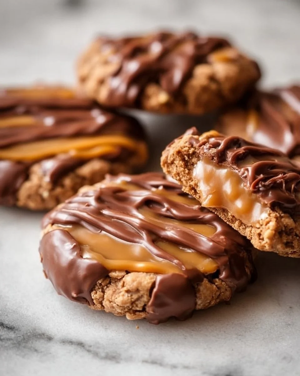 Peanut Butter Chocolate Caramel Cookies