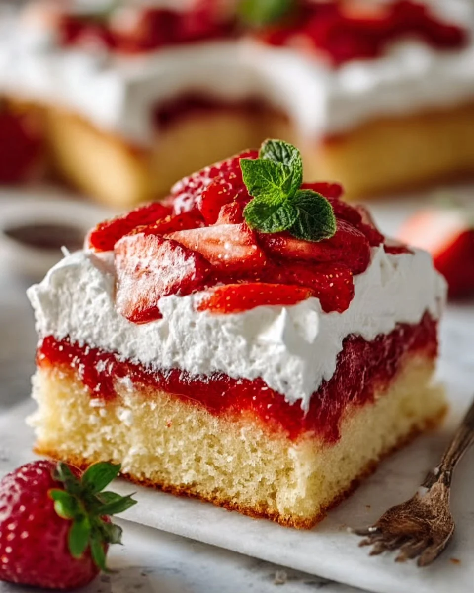 Easy Strawberry Shortcake Sheet Cake for a Crowd